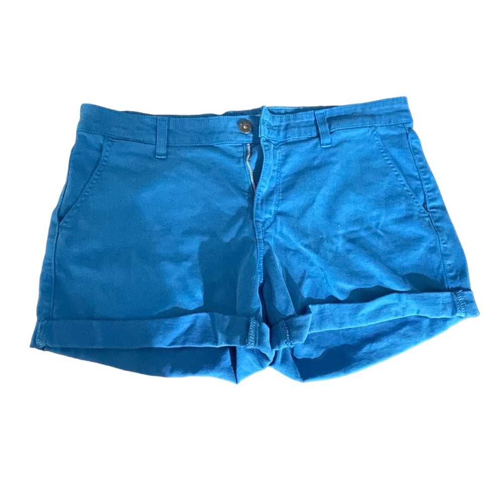 RICH & SKINNY TURQUOISE DENIM SHORTS - SZ 31 - EXCELLENT USED CONDITION